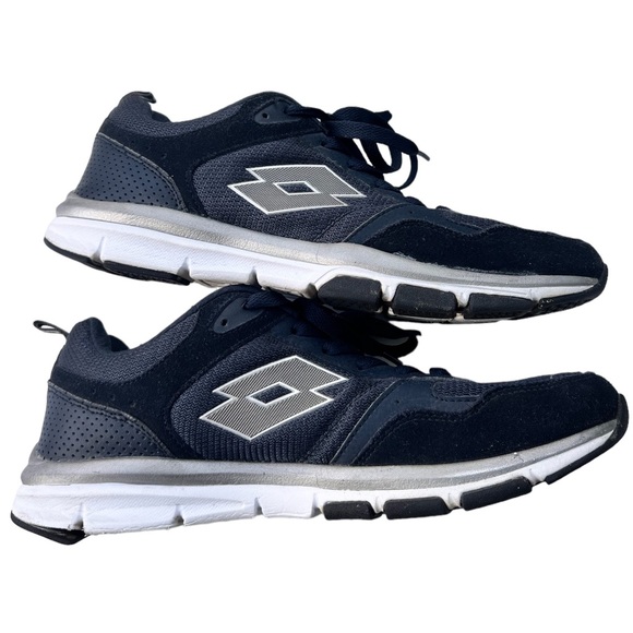 Lotto Navy Blue Suede Trim Sneakers Size 9 - Picture 7 of 12